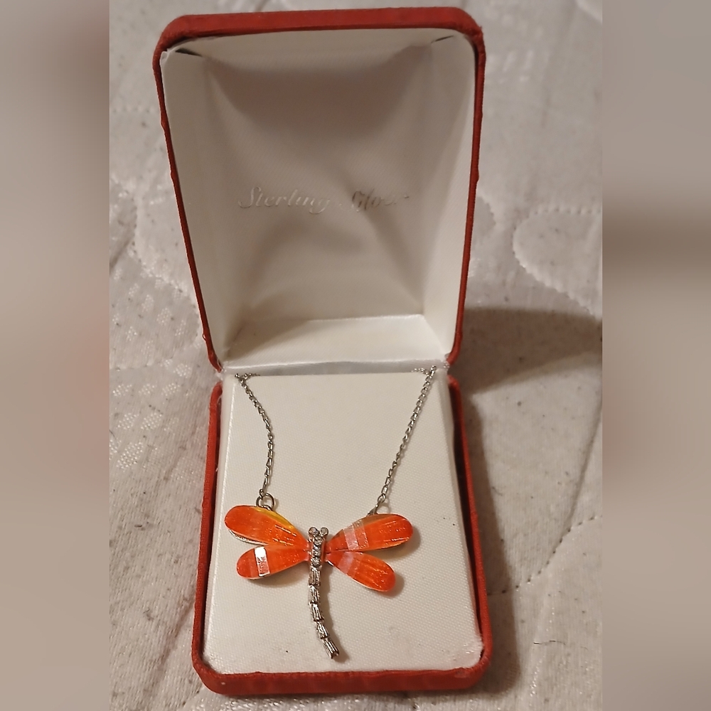Sterling silver dragonfly necklace